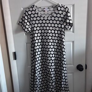 LuLaRoe Black and White Polka Dot High Low Dress